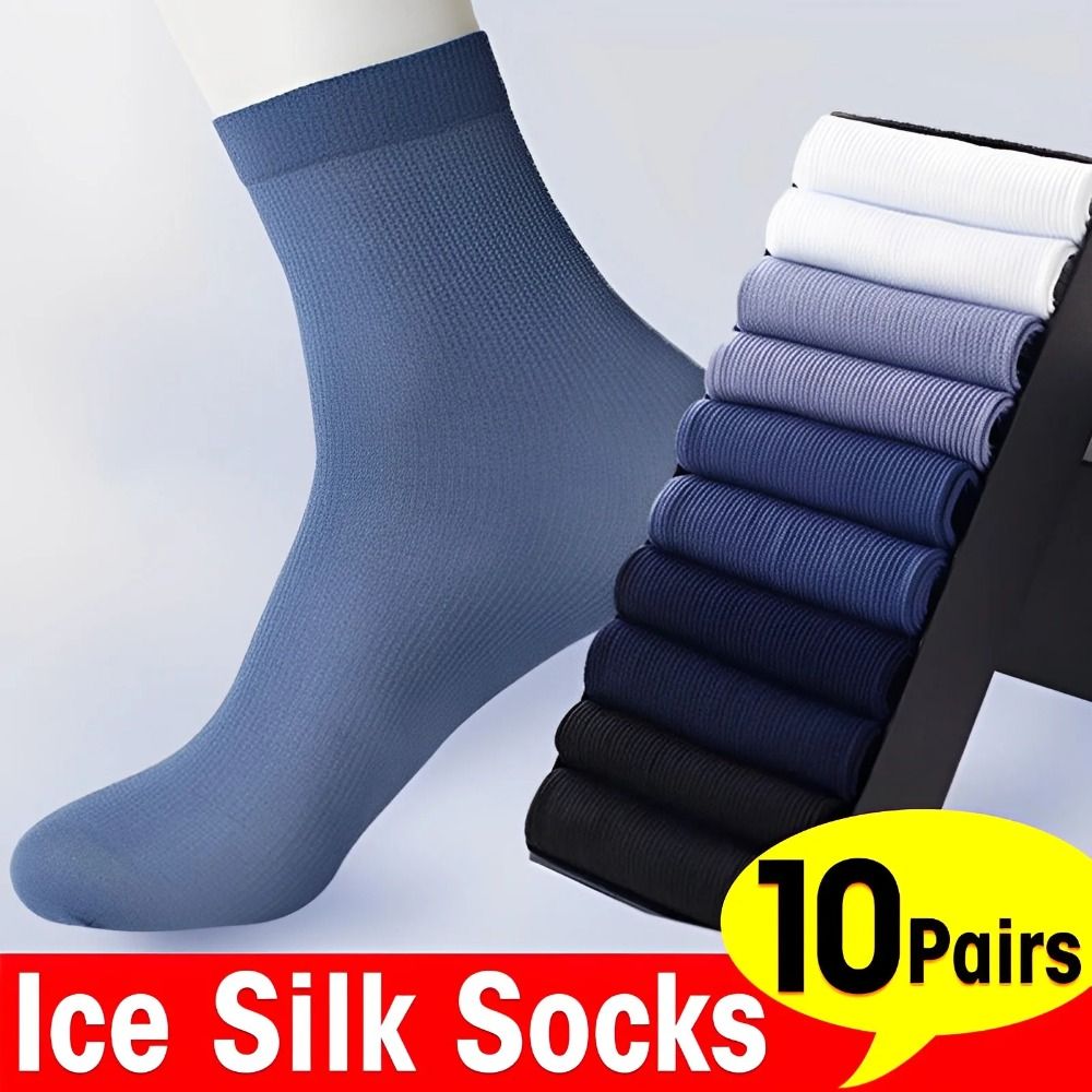 Silk Sock Bamboo - 10 pasang Kaos Kaki Pria Baru