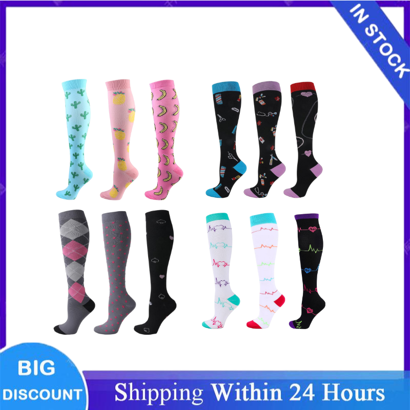 Cotton Crew Sock Pack - 3 Pasang/Paket Berbagai Gaya Kaus Kaki