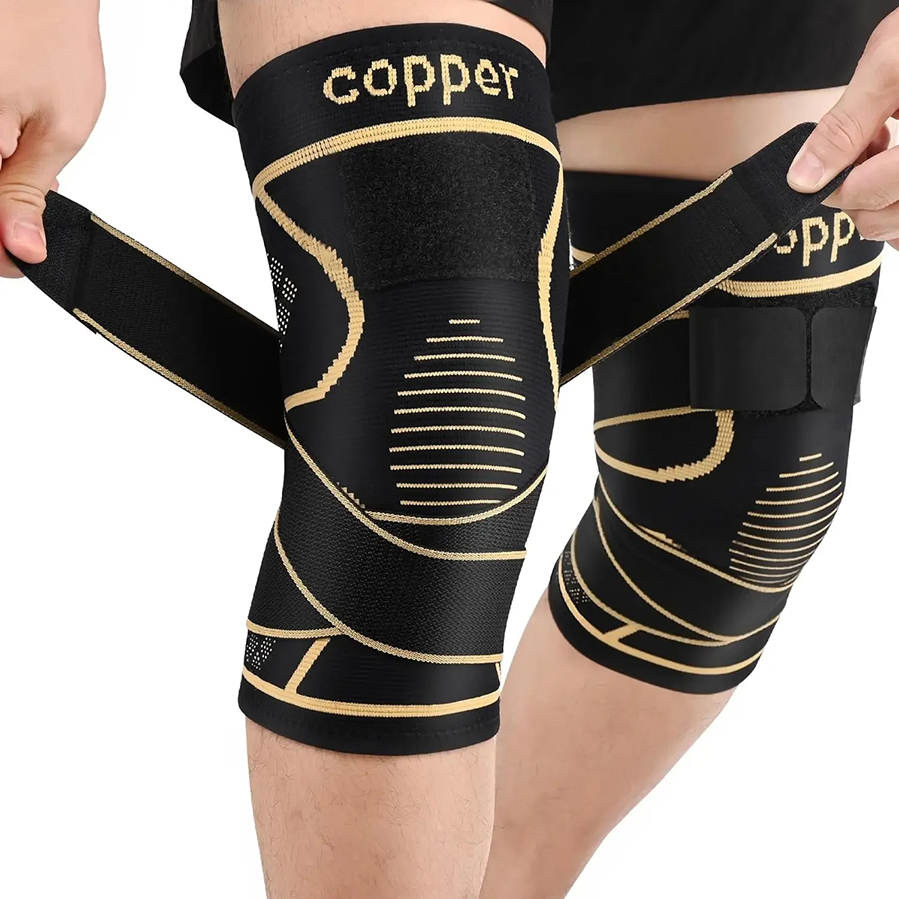 Compression Sleeve Calf - Penyangga Lutut Kompresi Serat Tembaga, Bernapas,