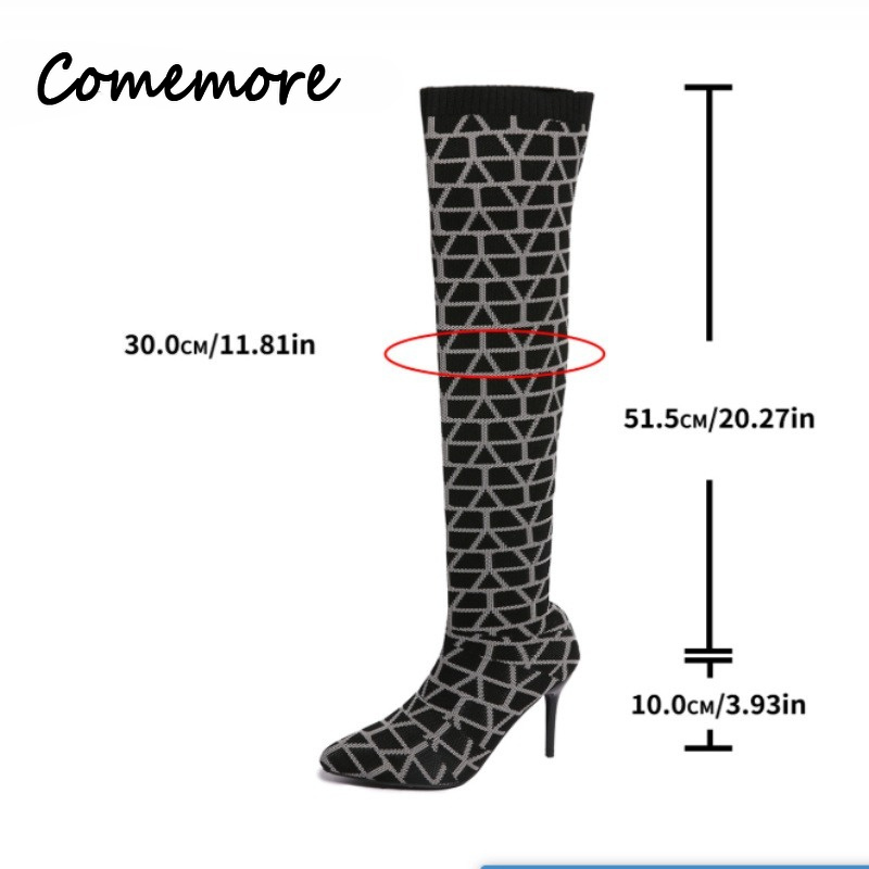 Sepatu Bot Panjang Wanita Come - Knee High Sock Women ulasan dan harga