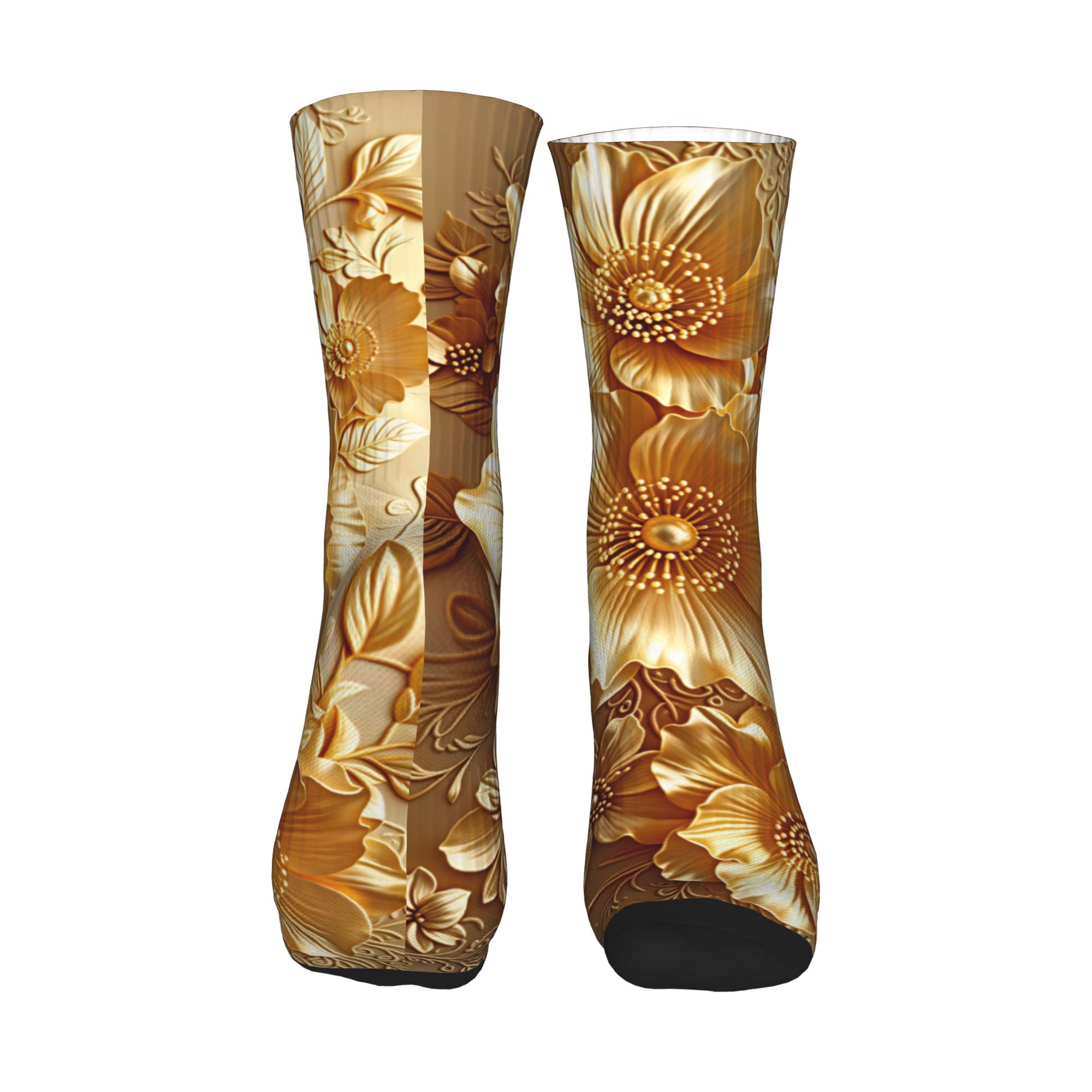 Kaos Kaki Motif Bunga Emas 3D  - Dress Sock Men ulasan dan harga