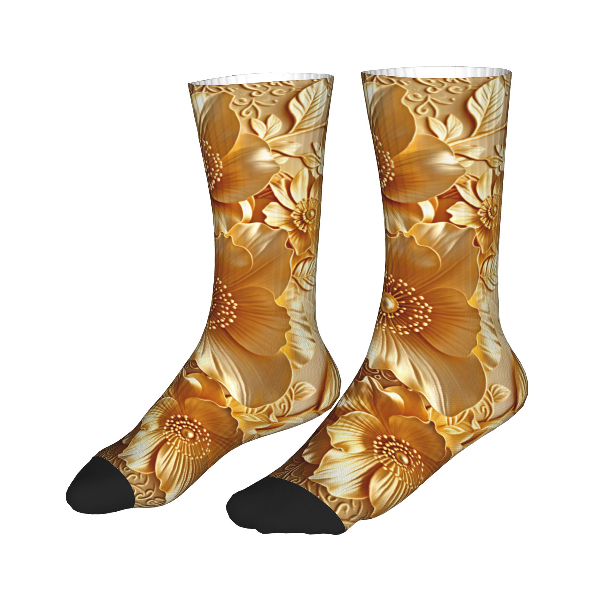 Kaos Kaki Motif Bunga Emas 3D  - Dress Sock Men ulasan dan harga
