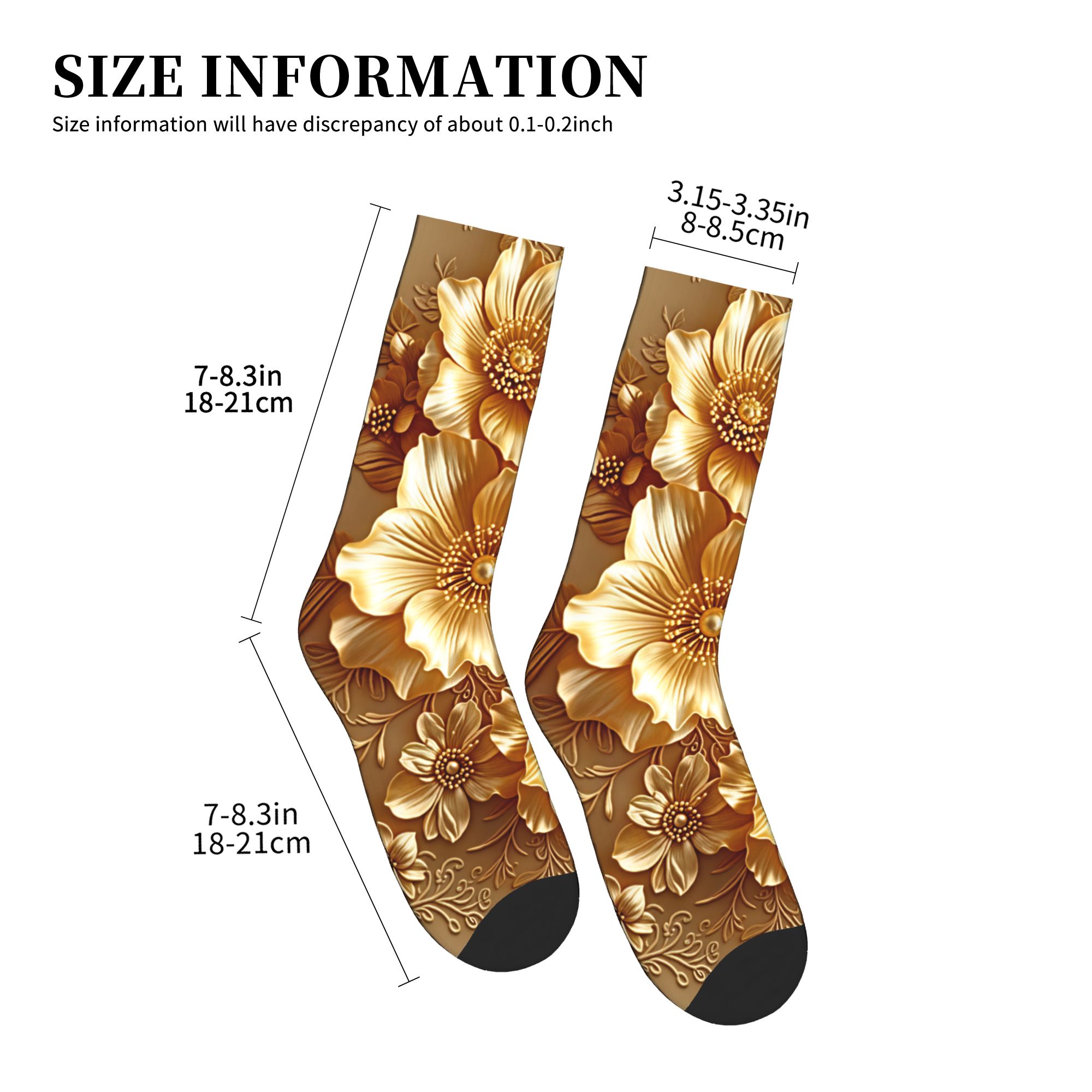 Kaos Kaki Motif Bunga Emas 3D  - Dress Sock Men ulasan dan harga