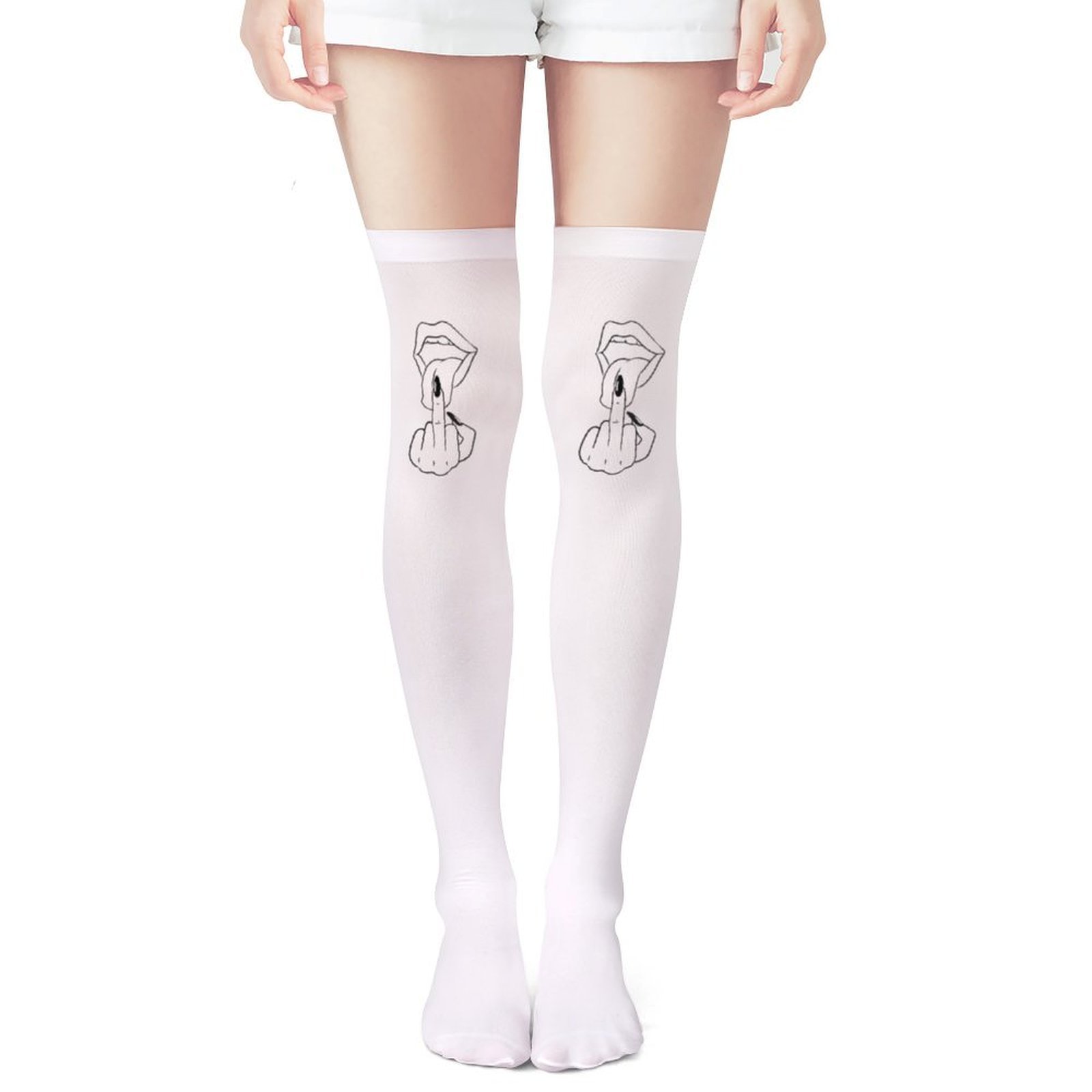 Kaos kaki wanita putih dengan  - Knee High Sock Women ulasan dan harga