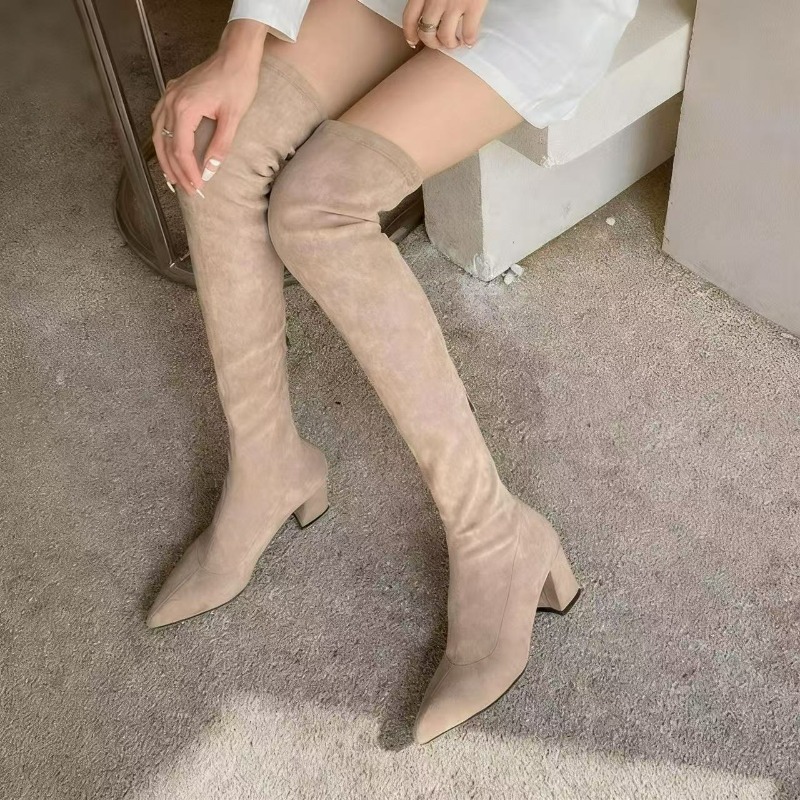 Sepatu Boots Wanita Seksi Mode - Knee High Sock Women ulasan dan harga